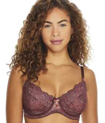 Pour Moi TRUFFLE Amour Underwire Lace Bra, US 44D, UK 44D NWOT