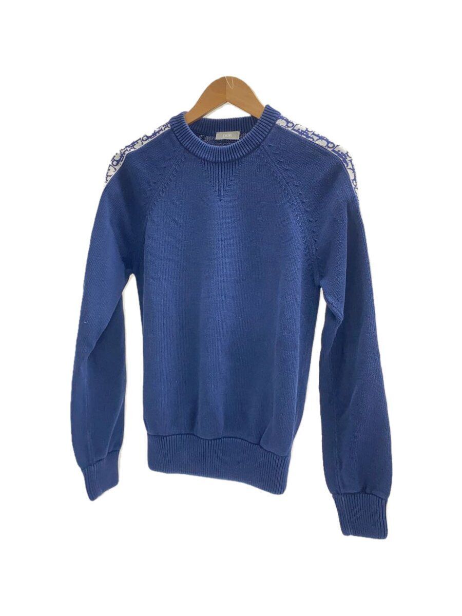 Dior ニット Christian Dior knit sweater (thick XS cotton blue solid