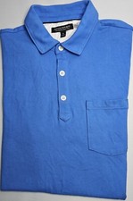 Mens Banana Republic Short Sleeve Blue Performance Pique Polo Shirt Medium EUC
