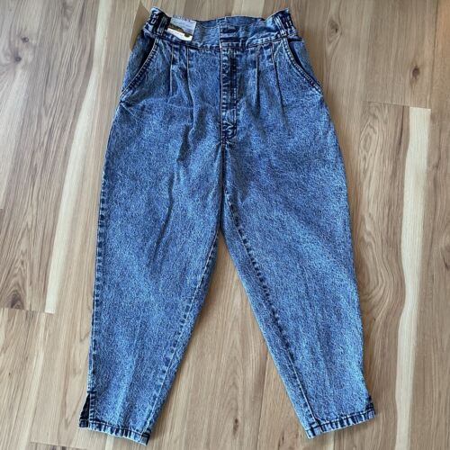 Vtg Big Town Spirit Denim Acid Wash Tapered Jeans High Waist Women’s Sz XL