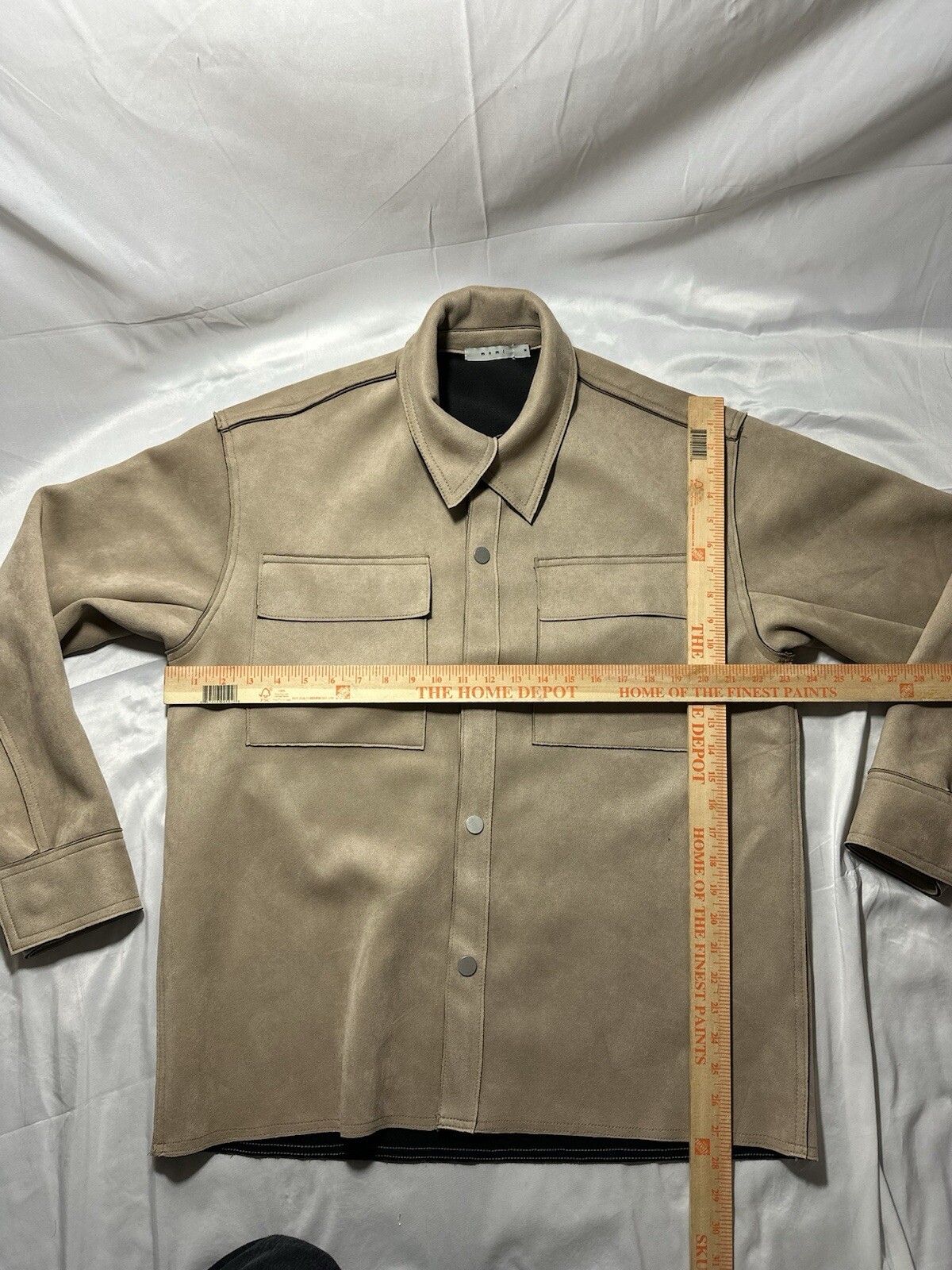 MNML Medium Light Brown Suede Shacket Unisex Boxy… - image 3