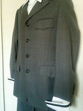 VTG UNION PHOENIX MENS DISCO WESTERN SUIT 39 GREY WIDE COLLAR 4B 2V PANTS 34X32