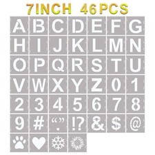 46 Pcs Letter Stencils Symbol Numbers Craft Stencils, Reusable Alphabet Templ...