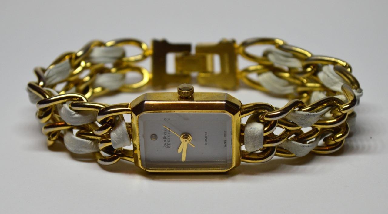 Joan Rivers Classics Ladies Quartz Watch White w/ Diamond Dial new