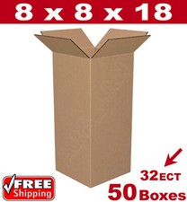 50 - 8x8x18 Cardboard Boxes Mailing Packing Shipping Box 32ECT Corrugated Carton