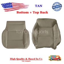 Driver Bottom Top Leather Seat Cover Tan For 15-19 Chevy Silverado Sierra 1500