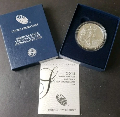 2015 W Burnished $1 American Silver Eagle Dollar