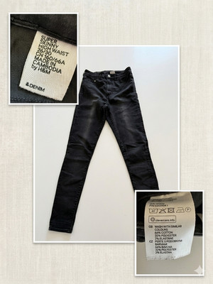 H&M Super Skinny High Waist Jeans Schwarz Größe 26/30 Top Zustand