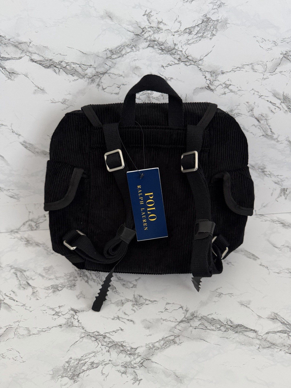 Polo Ralph Lauren PWing Patched Mini Bag Backpack Preppy Hampton Polo Bear Black image 8