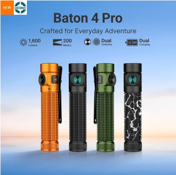Olight Baton 4 Pro OD Green EDC Flashlight Rechargeable LED Pocket