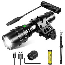tactical flashlight with rail mount, rechargeable 100000 lumen led flashlight...