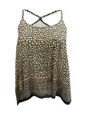 Coco Reef Women's Current Mesh Bra-Sized Tankini Top 36C, Black Animal Print 
