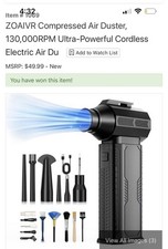 ZOAIVR 130,000RPM Cordless Electric Air Duster Cleaning Kit for Keyboard