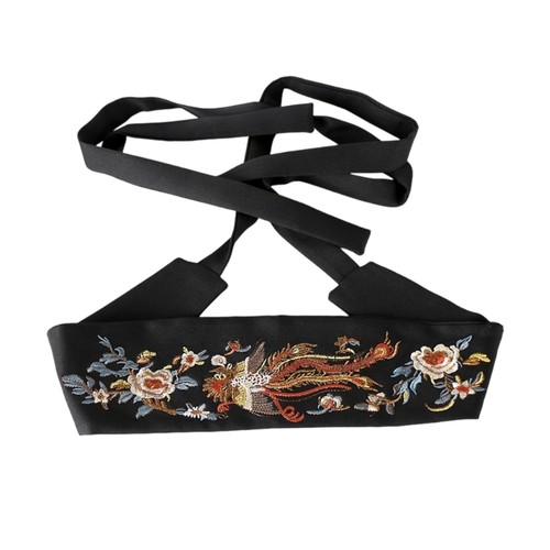 Classical Hanbiuk Costume Wide Belt Embroidered Floral Pattern Soft Fabric - Picture 5 of 7
