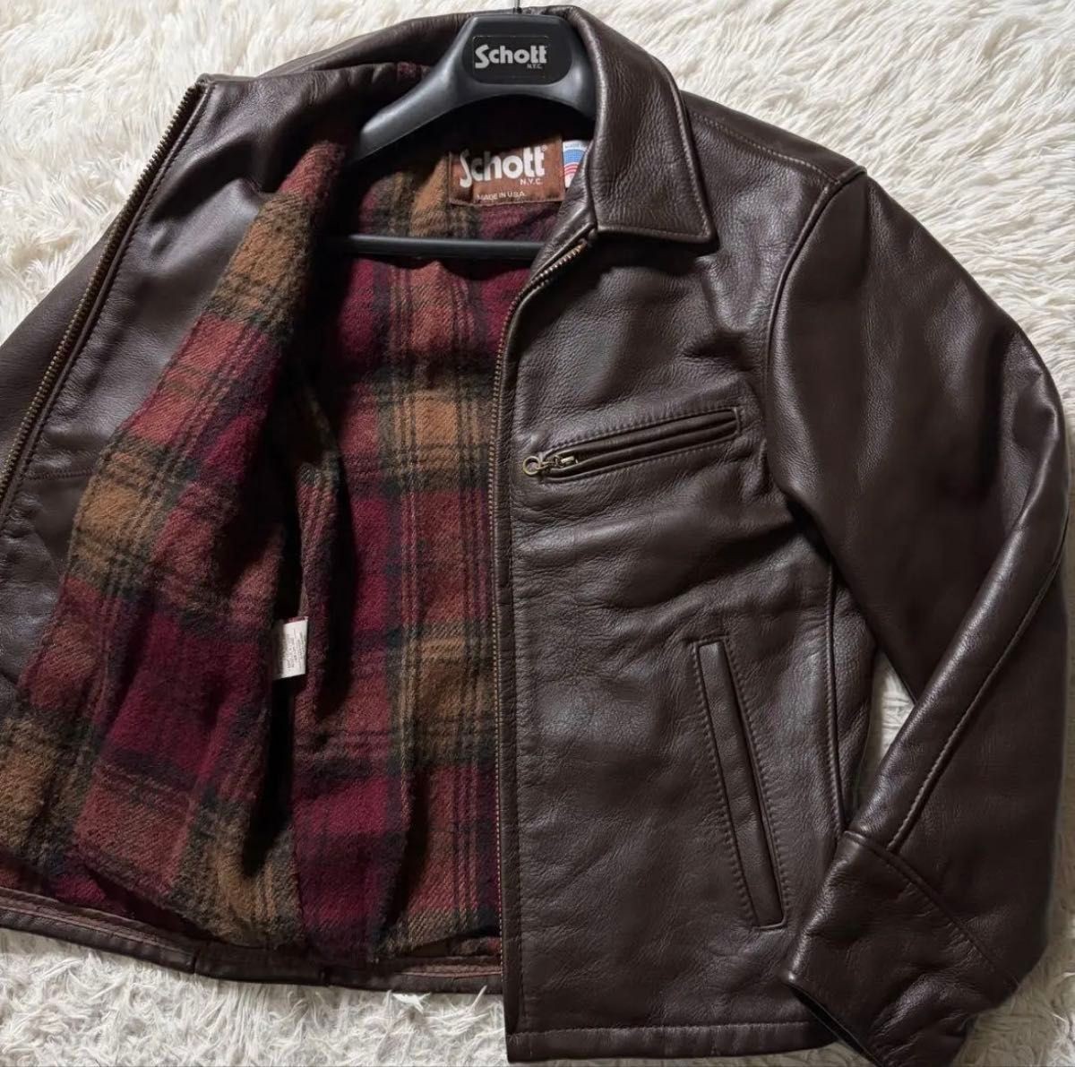 Schott 681 Tracker Jacket 34 Bordeaux Leather Highwayman Riders