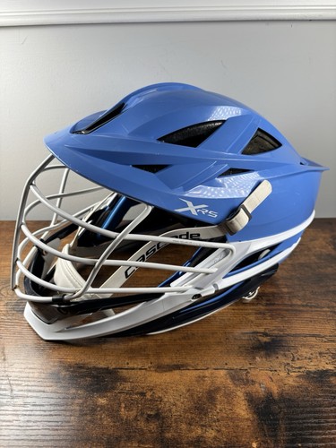 Cascade XRS Lacrosse Adult Helmet Carolina Blue OSFM Adjustable 360 Fit EUC