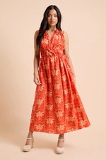 Dorothy Perkins Orange Midi Dress Womens Occasion Dresses