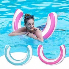 Inflatable U Shaped Pool Float Candy Swim Ring PVC Beach Swimming Float 1PC