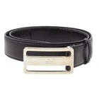 Gucci Leather Belt Black SHW 80/32 Men F355