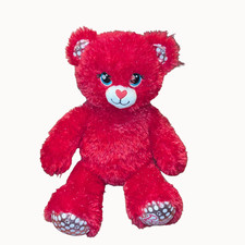 Build-A-Bear Workshop Barbie Plush Red Sparkle Teddy Bear   2018   16  Preowned