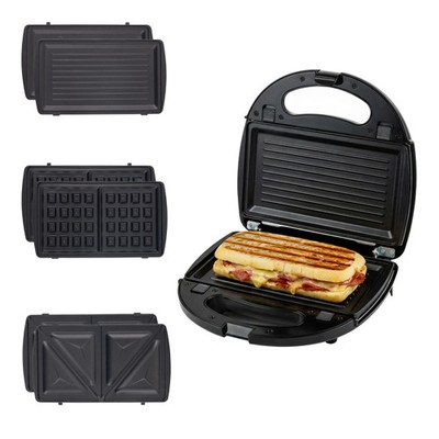 OVENTE 3 in 1 Electric Sandwich Maker, Panini Press Grill and Waffle Iron Set
