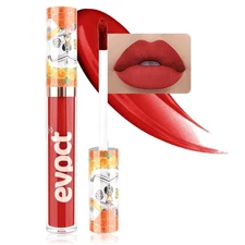 evpct 1Pcs Fire Red Matte Liquid Lipstick Lip Stain Sets for Women, Skull Fac...