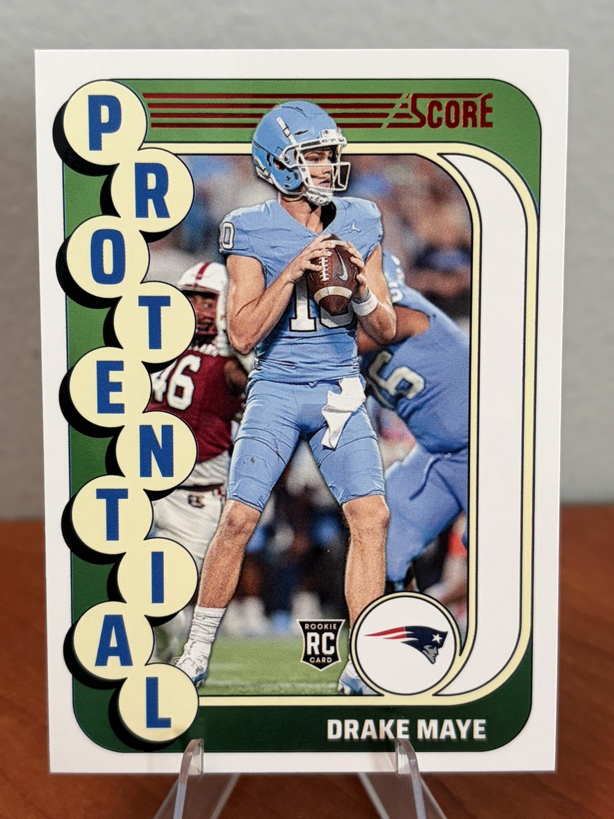 Drake Maye #2 Red Parallel Rookie - 2024 Score Protential #2 - Patriots