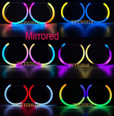 For Ford Mustang Flow Chasing RGB Halo Rings LED Angel Eye Dynamic mirrored DRL