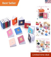 Exquisite 16 Miniature Books with Custom Stickers for Creative Dollhouse Design