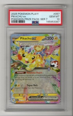 PSA 10 Pokemon 2025 Prize Pack: Series 7 Pikachu ex Double Rare