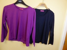 Bundle M&S & Richards Purple Black Long Sleeved Jersey Tops Size 16 x 3