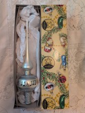 Inge Glas Silver Glass, Finial Tree Topper Music Notes 11"