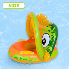 Baby Swimming Float Inflatable, Baby Pool Float Ring with Sun Canopy Inflatab...