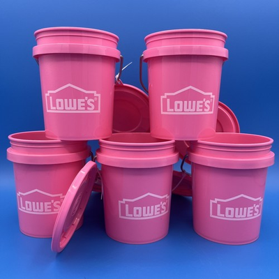 #ad RARE New Viral Pink Lowes Mini Bucket With Lid Lot of 5 SET SHIPS TODAY $21.99