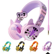 Kidrox Wired Toddler Headphones for 1-7 Years Old   85dB Universal, Purple