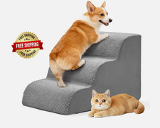 Rampas De Escaleras Para Perros De Espuma De Alta Densidad De 3 Escalones US NEW