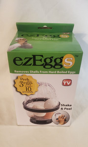 ezEggs - Hard Boiled Egg Peeler 3 Egg Peeler - As Seen On TV - New 2020! EZ EGGS