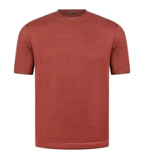 STILE LATINO luxury t-shirt wool silk EU 54 US 44 stone red tailored fit