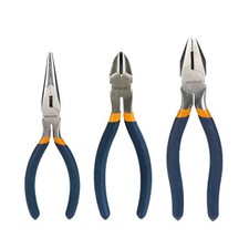 3-Piece Household Pliers Set, 6 Inch Long Needle Nose,7 Inch lineman, 6 Inch