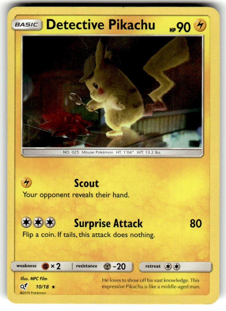 Detective Pikachu - 10/18 - Pokemon Detective Pikachu Holo NM/LP