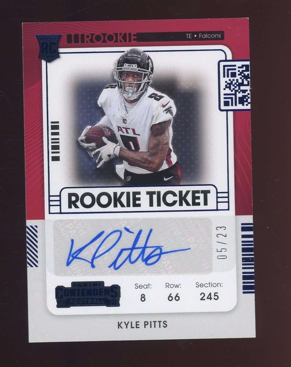 Kyle Pitts Panini Playoff Contenders Rookie Ticket Rps Autograph Preview Set #104 Variation-Blue