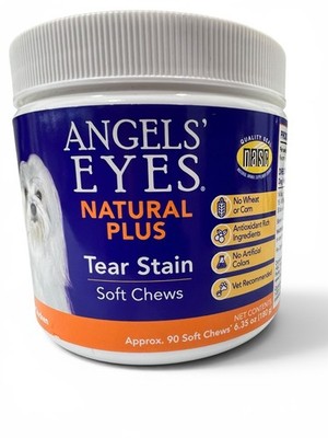 NEW Angels Eyes Natural Tear Stain Remover 90 Soft Chews Dog Natural Plus 10/26