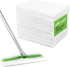 100 Count Disposable Dry Sweeping Cloths Mop Refills for Floor Dust Hair Clean