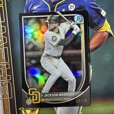 2025 Bowman Chrome Jackson Merrill True Black Refractor /10 Padres #38 SSP