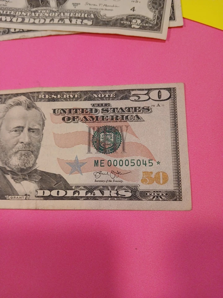 50 dollar bill star note 2013 Error On A Error Note And Low Serial Numbers,00005 - Image 2 of 4