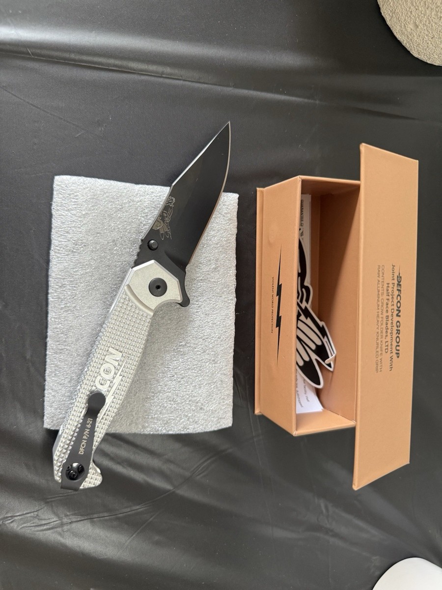 🔪 DEFCON HALF FACE BLADES CROW FOLDER KNIFE | LE 300 | Ships Now