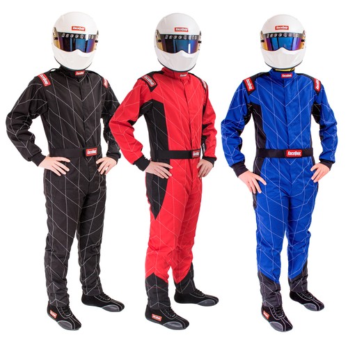 Racequip Black 2X-Large One Piece Single Layer Racing Driver Suit SFI 3.2A/ 1 - Foto 3 di 4