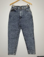 Vintage Lee Acid Wash Mom Jeans Women's Size 12 MED 90s USA High Rise Deadstock
