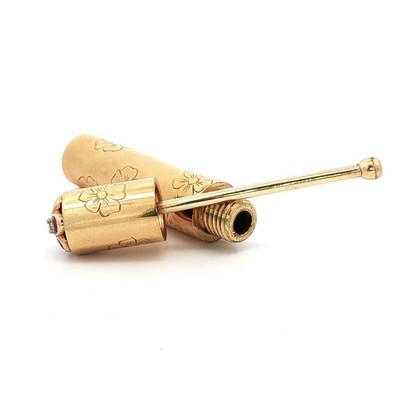 Vintage Van Cleef & Arpels 18k Gold Diamant Rubin Blumenmotiv Parfum Flakon