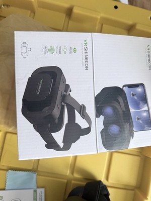 VR SHINECON Smartphone VR Headset Virtual Reality Glasses Black Plastic